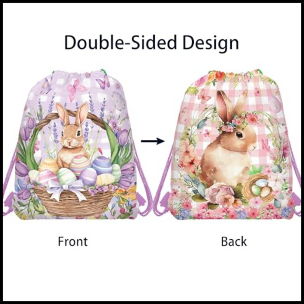 Easter Drawstring Backpack Set Non-Woven Gym Trav… - image 5
